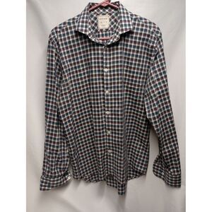 Billy Reid Shirt Mens Medium Multicolor Plaid Standard Fit Long Sleeve Button Up